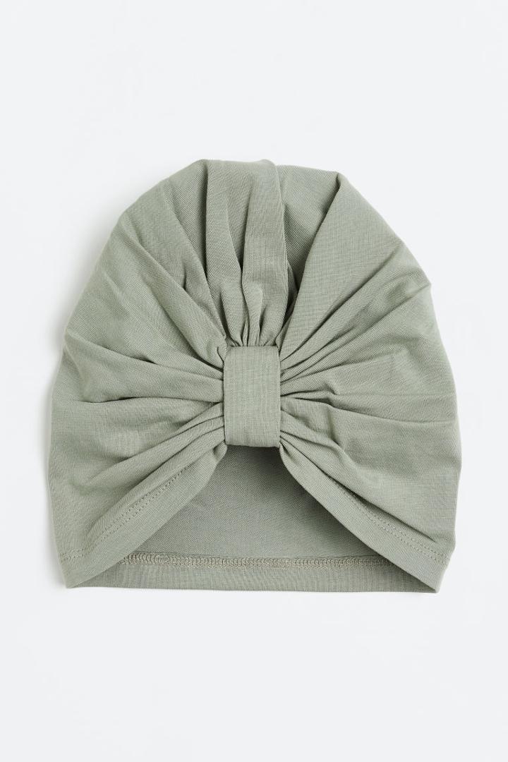 H & M - Jersey Hat With Knot Detail - Green