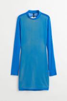 H & M - Open-backed Mesh Dress - Blue