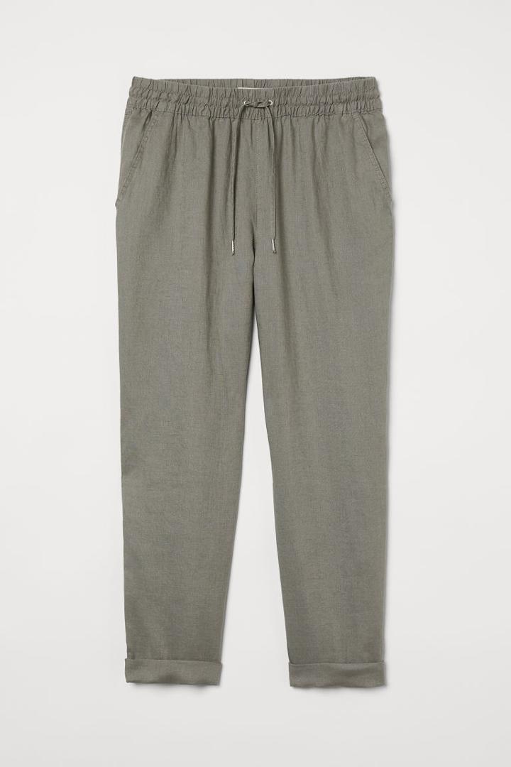H & M - Linen Joggers - Green