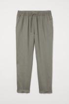 H & M - Linen Joggers - Green