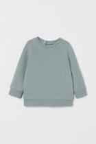 H & M - Quilted Sweatshirt - Turquoise