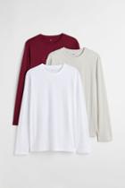H & M - 3-pack Regular Fit Jersey Shirts - White