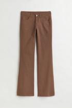 H & M - Low Waist Flared Twill Pants - Beige