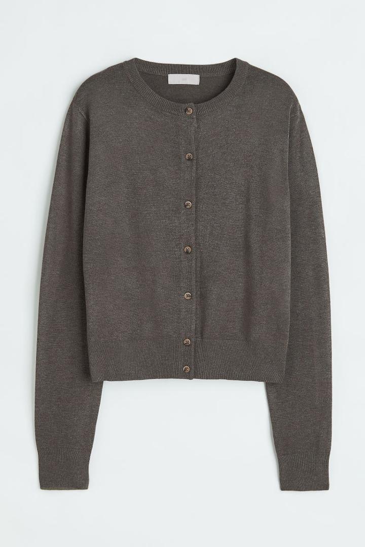 H & M - Fine-knit Cardigan - Green
