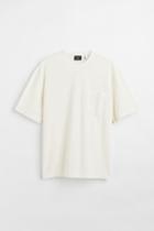H & M - Relaxed Fit Terry T-shirt - White
