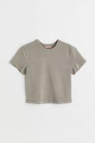 H & M - Cotton Jersey Top - Brown