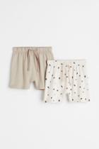 H & M - 2-pack Cotton Shorts - Brown