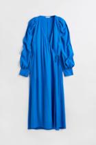 H & M - Voluminous Wrap Dress - Blue