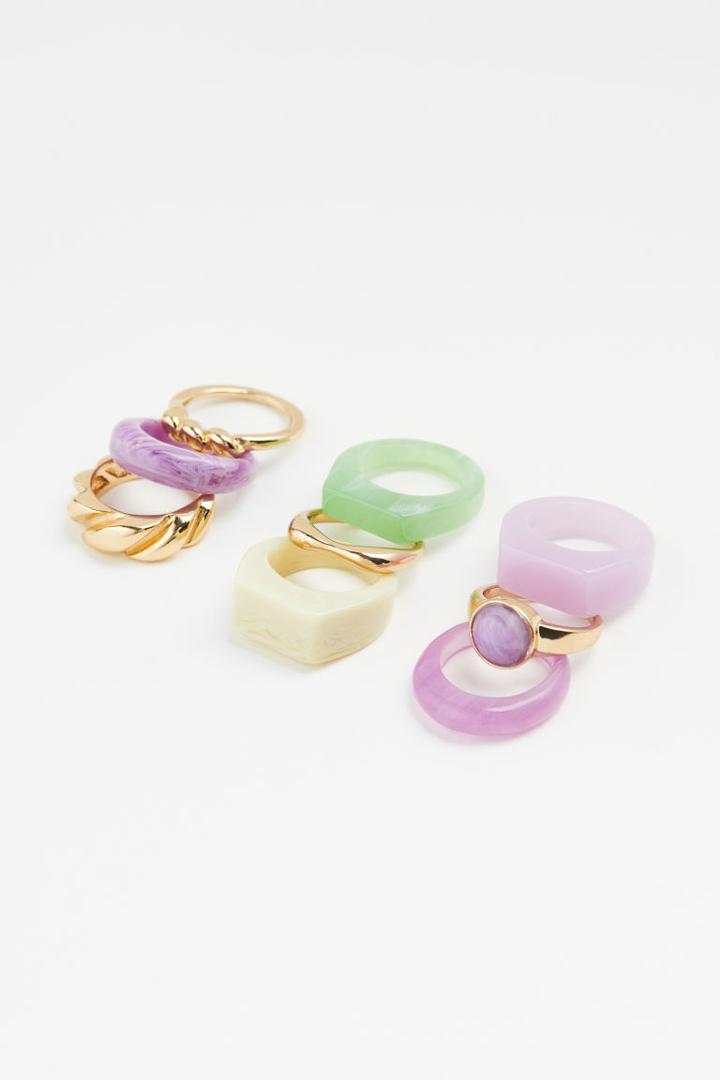 H & M - 9-pack Rings - Purple