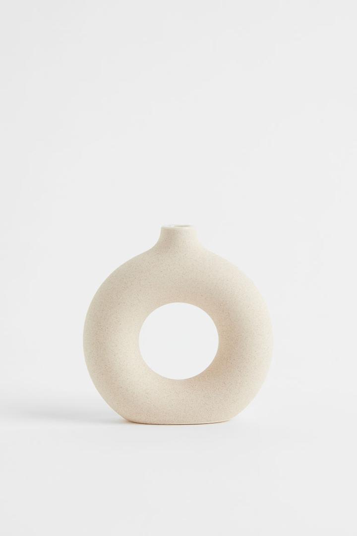 H & M - Stoneware Mini Vase - Beige