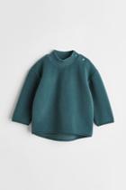 H & M - Mock-turtleneck Fleece Sweatshirt - Green