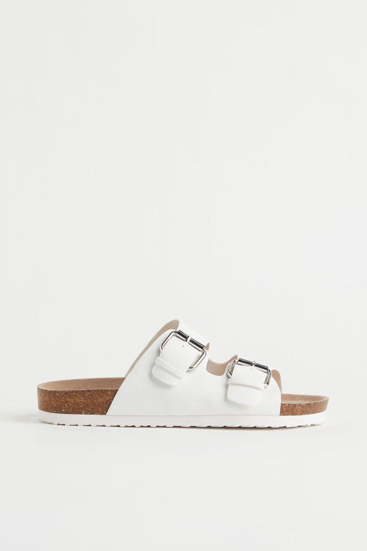H & M - Two-strap Slides - White
