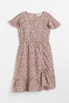 H & M - Flounce-hem Dress - Orange