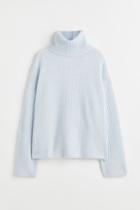 H & M - Oversized Turtleneck Sweater - Blue