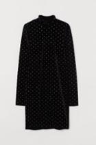 H & M - Velour Dress - Black