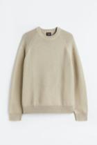 H & M - Regular Fit Cotton Sweater - Beige