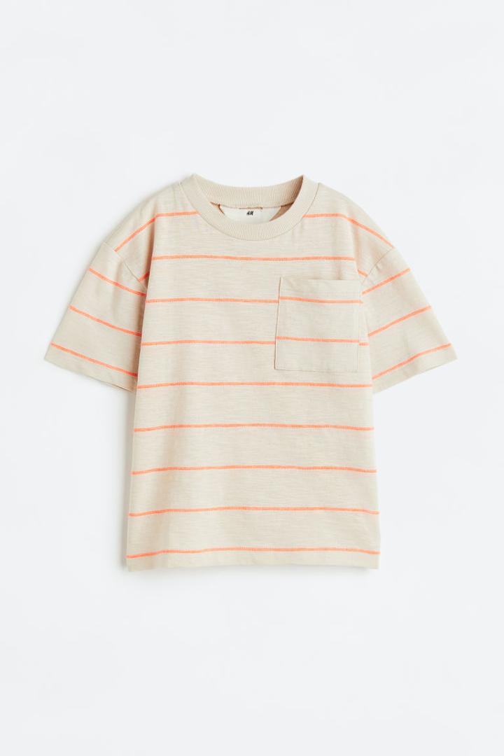 H & M - Oversized Jersey T-shirt - Beige