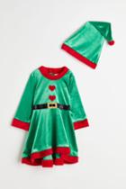 H & M - Holiday Dress And Hat - Green