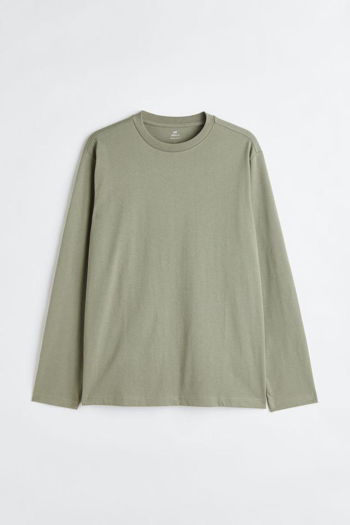 H & M - Regular Fit Thermolite Jersey Shirt - Green