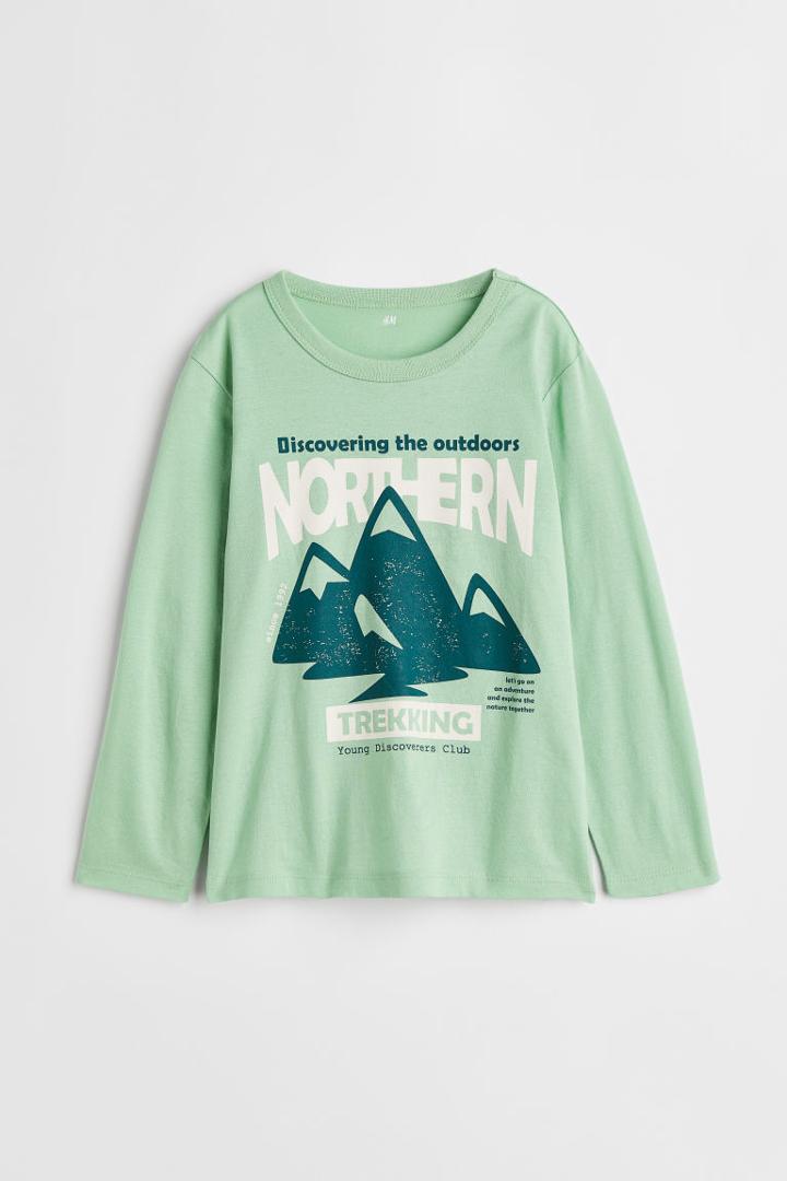 H & M - Cotton Jersey Shirt - Green
