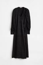 H & M - Voluminous Wrap Dress - Black