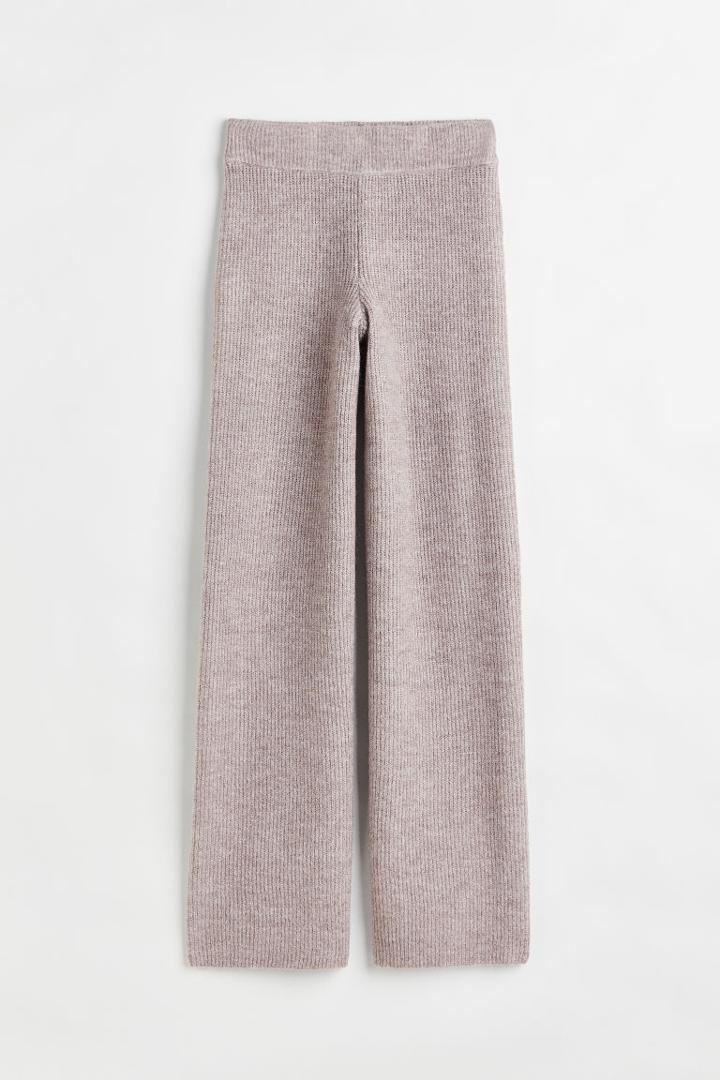 H & M - Rib-knit Pants - Brown