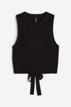 H & M - Tie-detail Sweater Vest - Black
