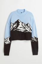 H & M - Intarsia-design Sweater - Blue