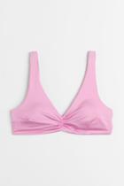 H & M - Padded Tie-back Bikini Top - Pink