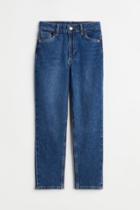 H & M - Relaxed Fit High Ankle Jeans - Blue