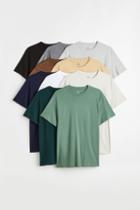 H & M - 10-pack Regular Fit Crew-neck T-shirts - Blue