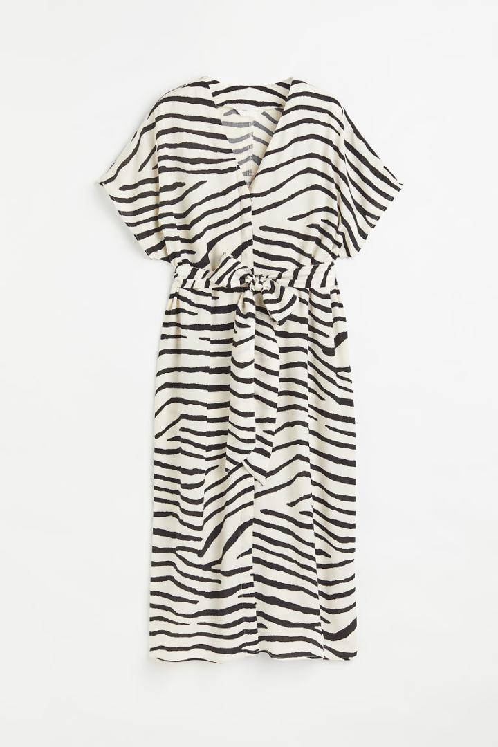 H & M - Dress With Tie Belt - Orange