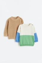 H & M - 2-pack Cotton Sweaters - Green