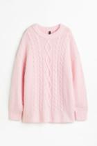 H & M - Oversized Cable-knit Sweater - Pink
