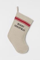 H & M - Linen-blend Christmas Stocking - Beige