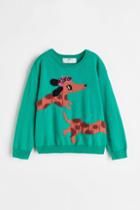 H & M - Motif-detail Knit Sweater - Green