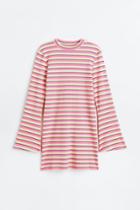 H & M - Trumpet-sleeved Jersey Dress - Pink