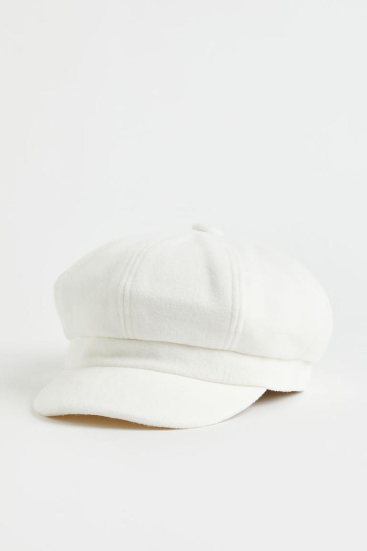 H & M - Newsboy Cap - White