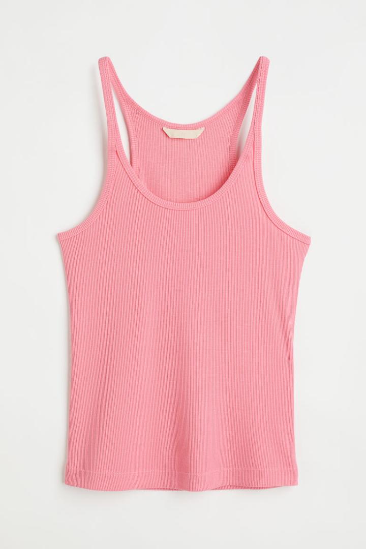 H & M - Ribbed Tank Top - Pink
