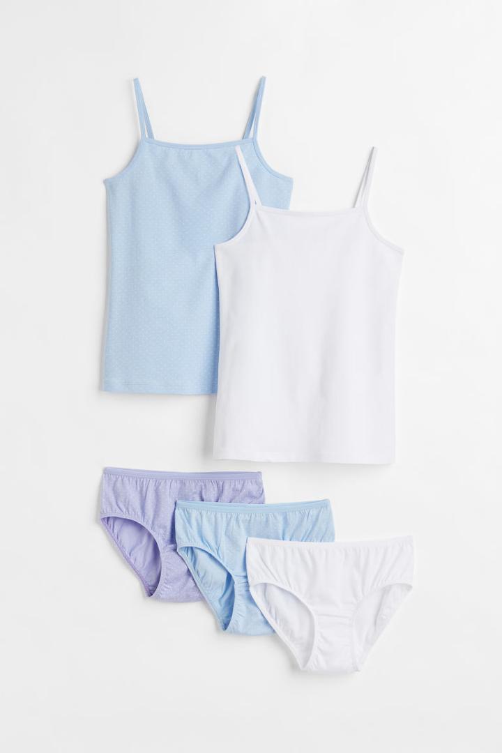 H & M - 5-piece Cotton Jersey Set - Blue