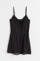 H & M - Chiffon Dress With Cut-out - Black