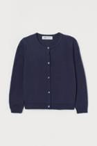 H & M - Fine-knit Cotton Cardigan - Blue