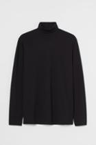 H & M - Slim Fit Turtleneck Shirt - Black