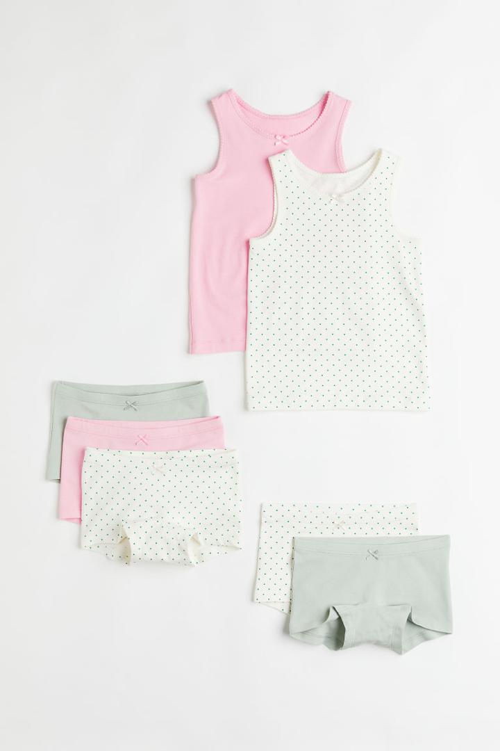 H & M - 7-piece Cotton Set - Pink