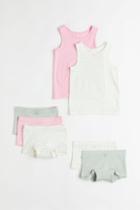 H & M - 7-piece Cotton Set - Pink