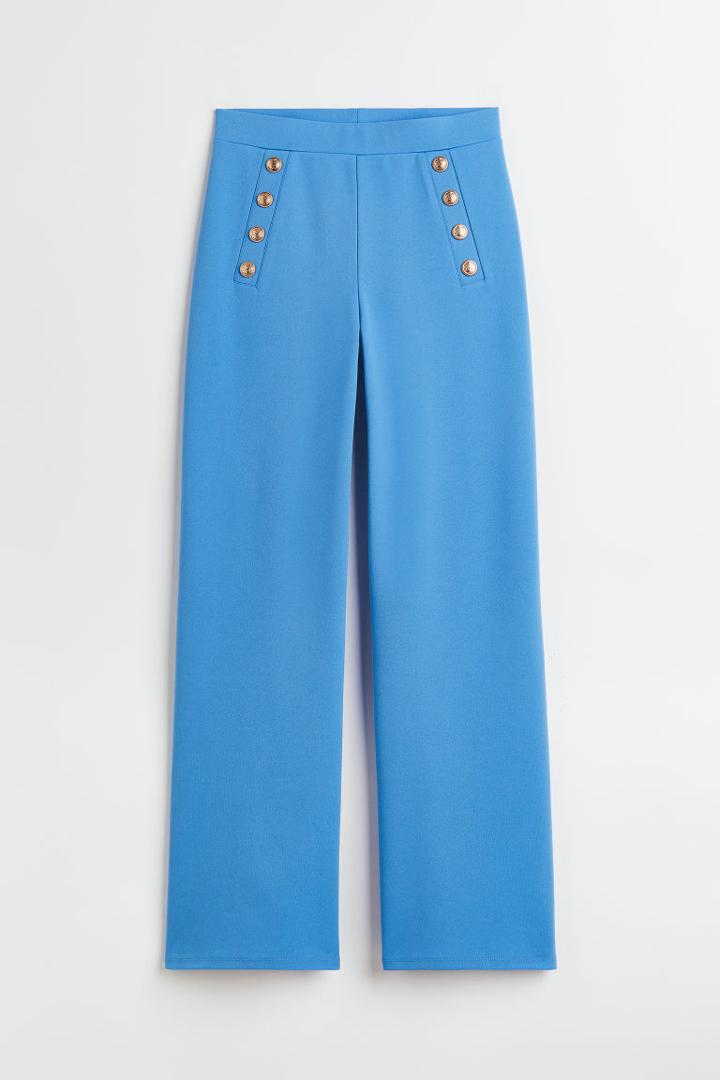 H & M - Button-front Pants - Blue