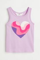 H & M - Cotton Jersey Tank Top - Purple