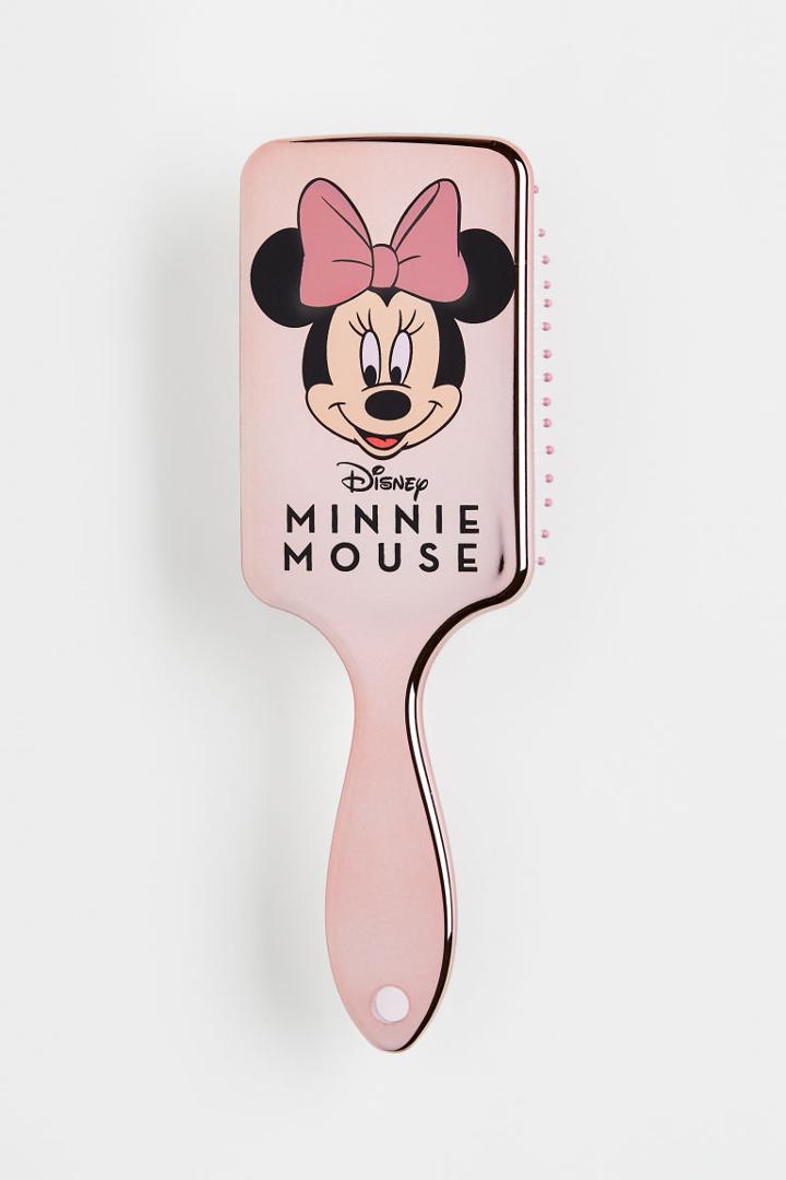 H & M - Motif-detail Hair Brush - Pink