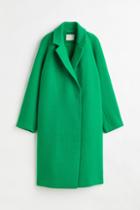 H & M - Double-breasted Coat - Green