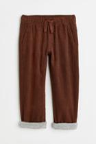 H & M - Lined Corduroy Joggers - Beige